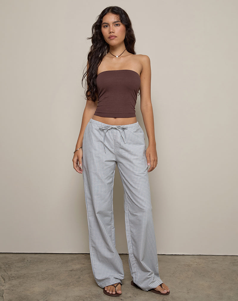 Lirura Hose in Mini Gingham Blau und Grau