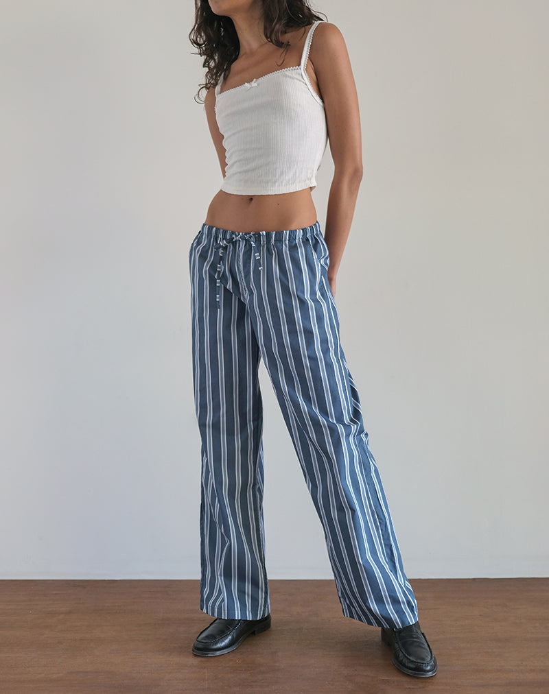 Abbildung der Lirura Hose in Popplin Formal Stripe Navy