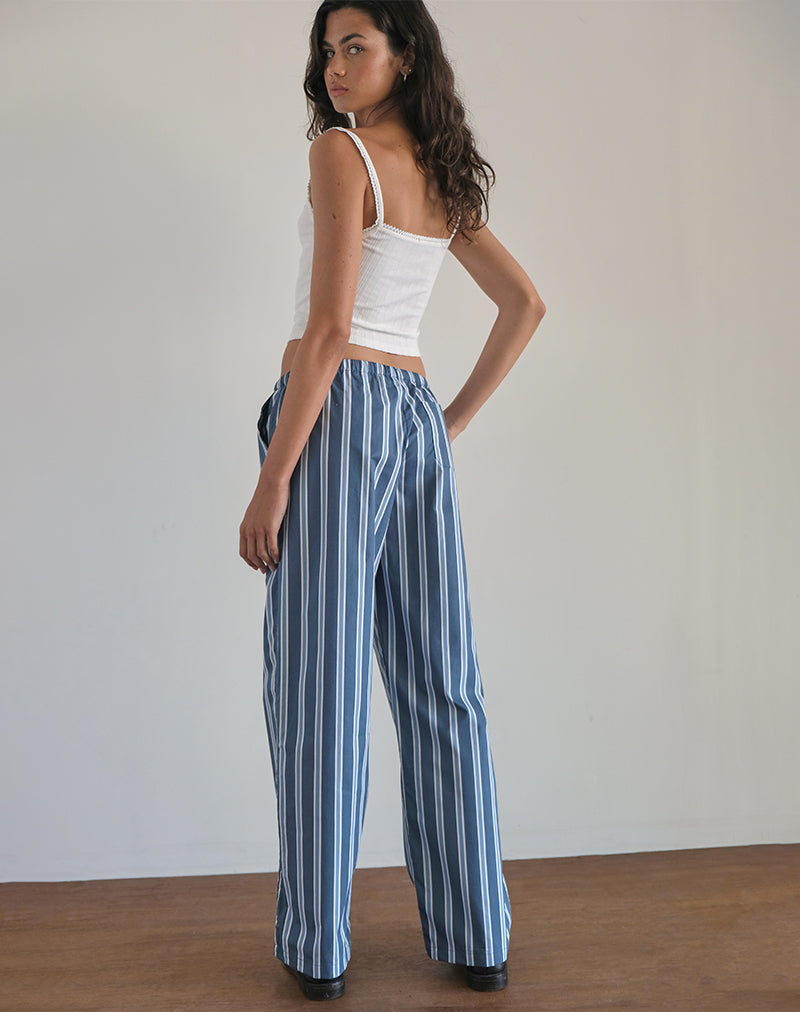 Abbildung der Lirura Hose in Popplin Formal Stripe Navy