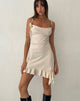 Bild von Litera Ruffle Rosette Mini Dress in Creme
