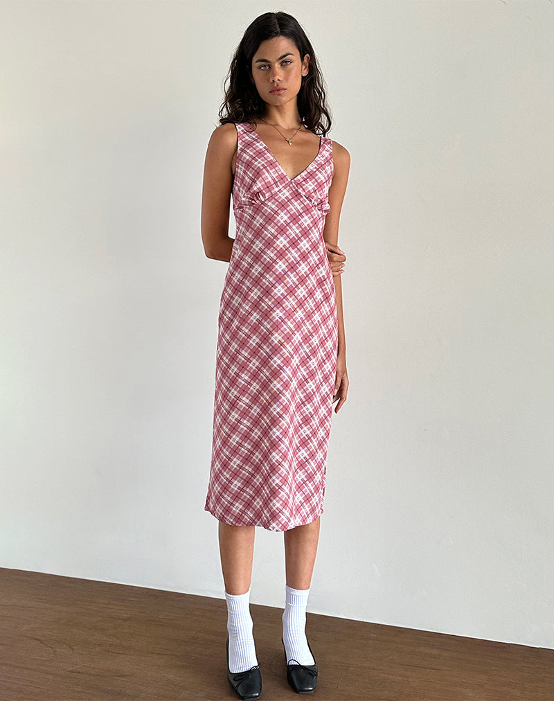 Image of Liva Midikleid in Pink Tartan