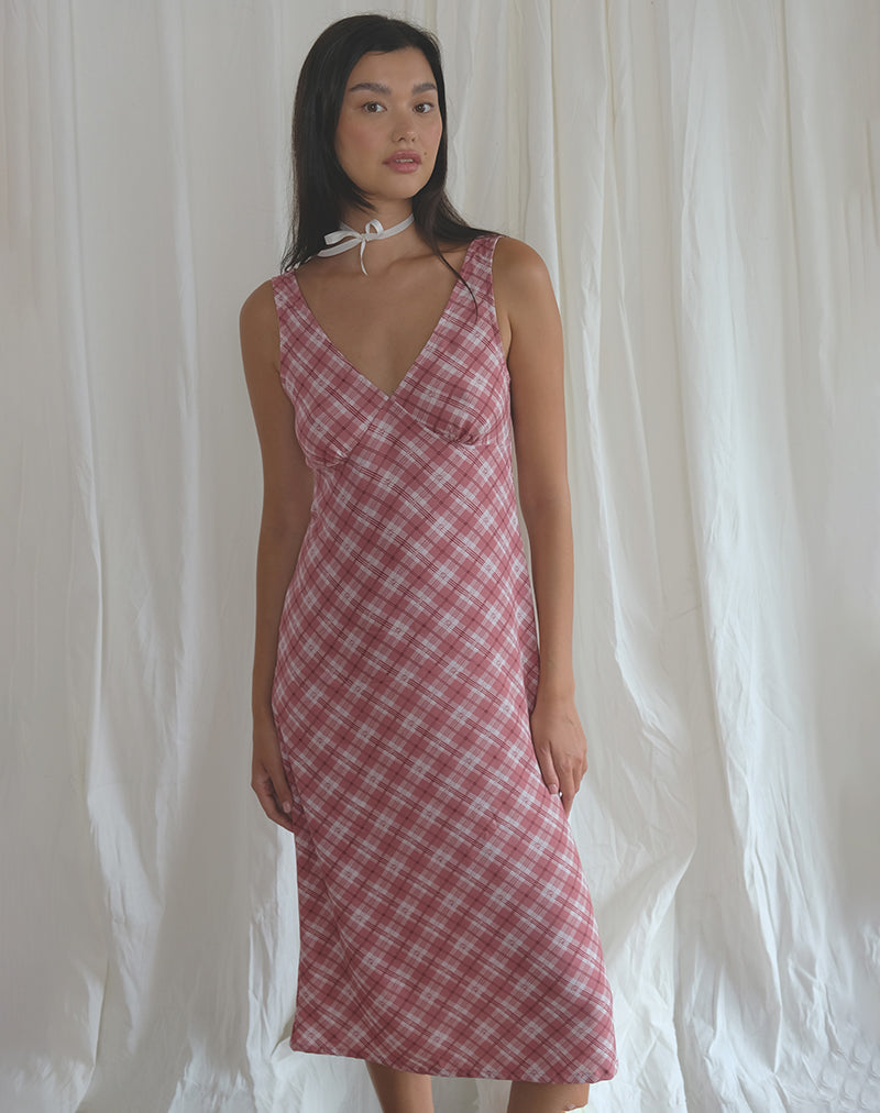 Image of Liva Midikleid in Pink Tartan