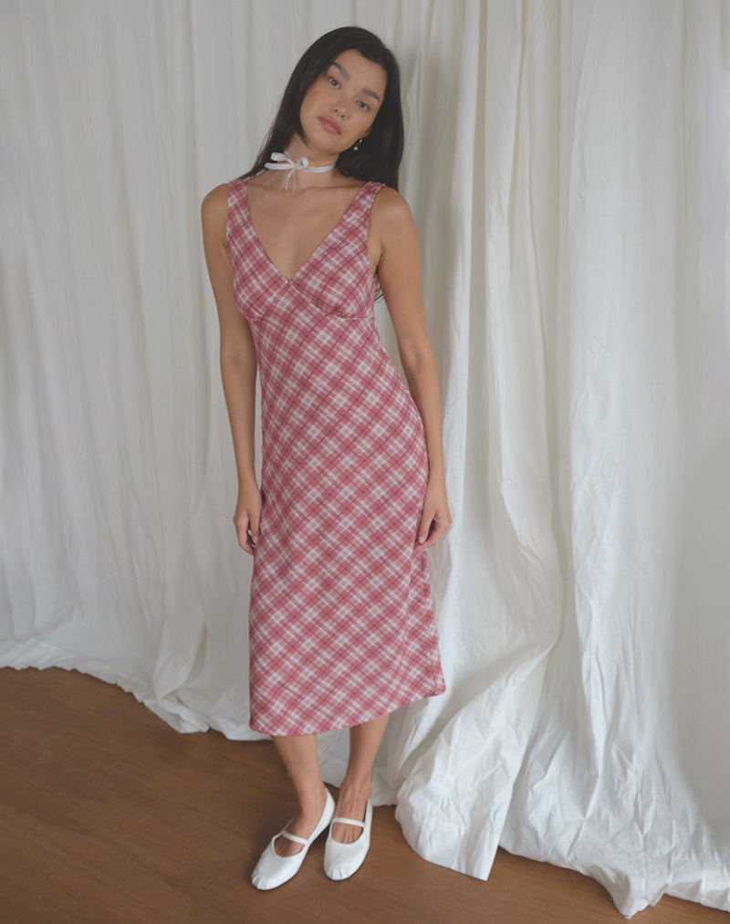 Image of Liva Midikleid in Pink Tartan