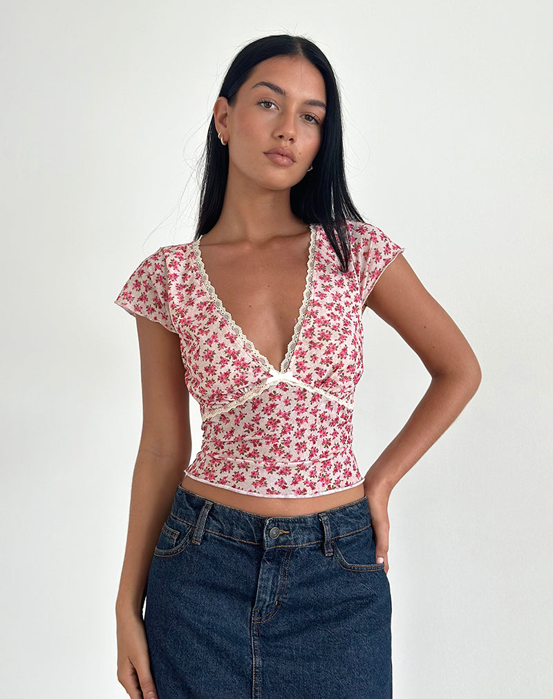 Livi Top in Gardenia Romantic mit Spitzenbesatz