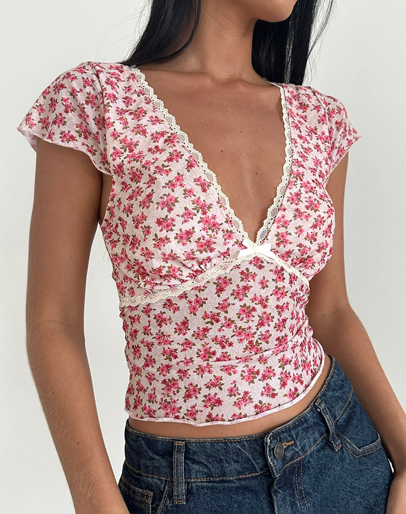 Livi Top in Gardenia Romantic mit Spitzenbesatz