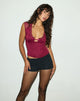 Image of Livina Top aus Slinky Jersey Burgund mit Spitze