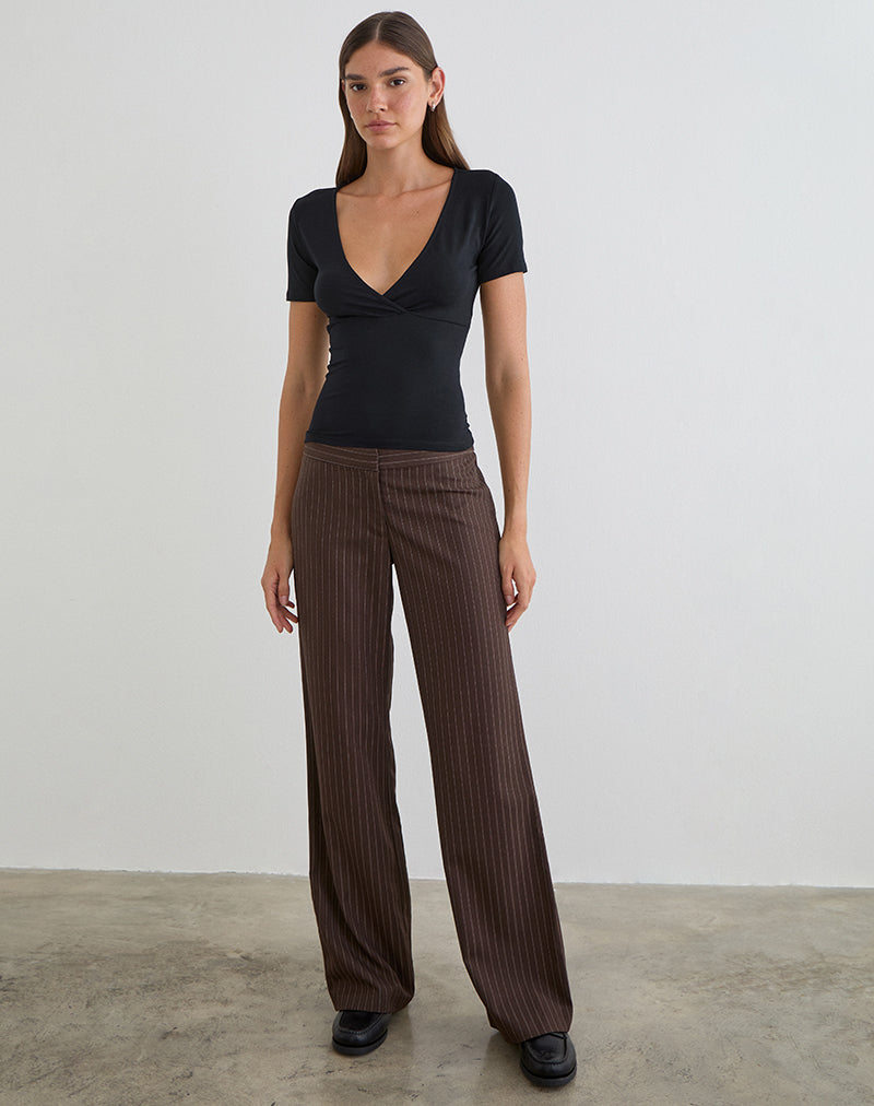 Bild von Lobos Crossover-Oberteil aus Rayon-Jersey in Schwarz