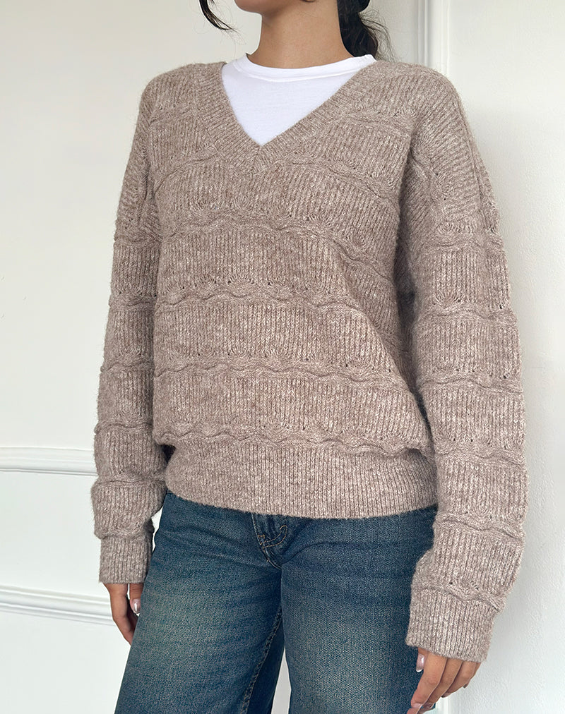 Image of Loka Pullover in Übergröße in Mandel