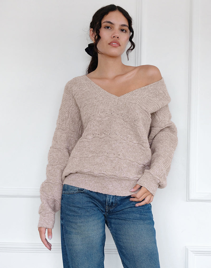 Image of Loka Pullover in Übergröße in Mandel