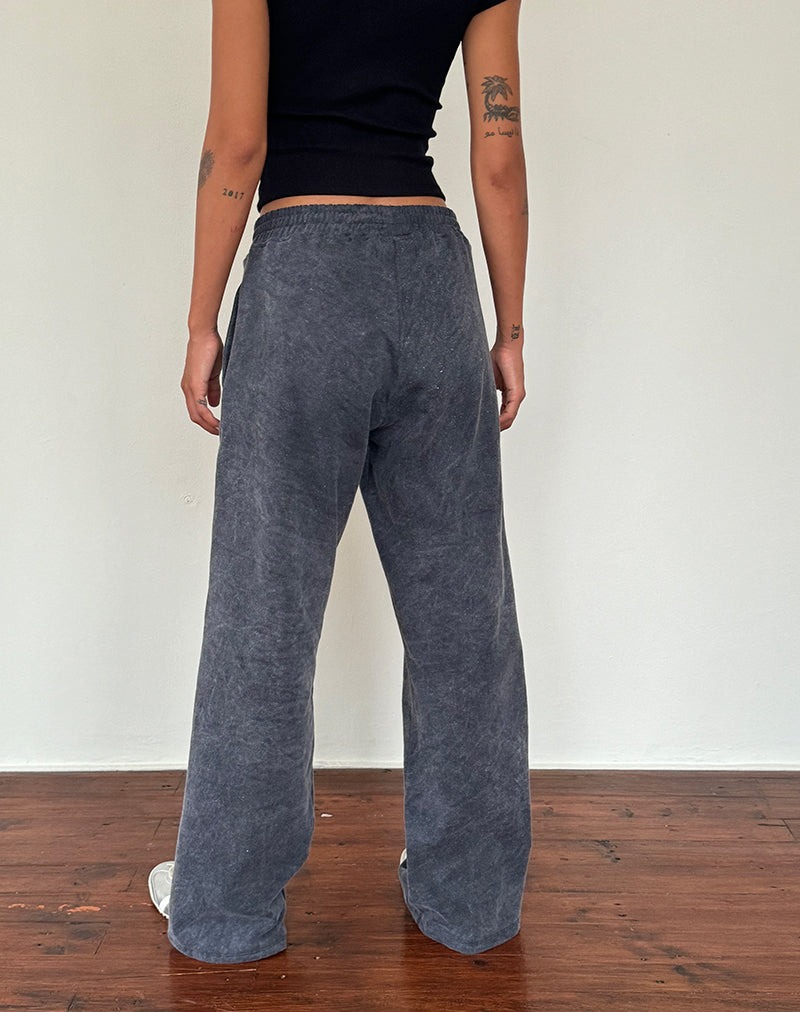 Image of Lockere Jogger in schwarzer Waschung mit weißer 'MOTEL'-Stickerei