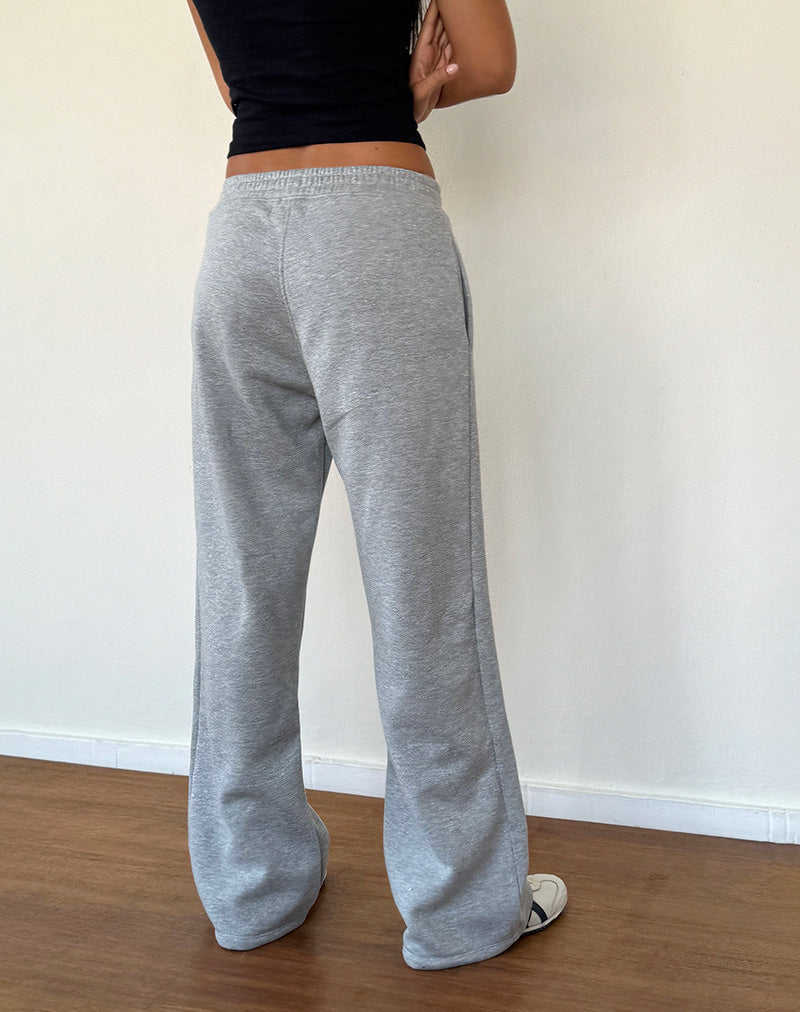 Image of Loose Jogger in Grau meliert mit M-Stickerei