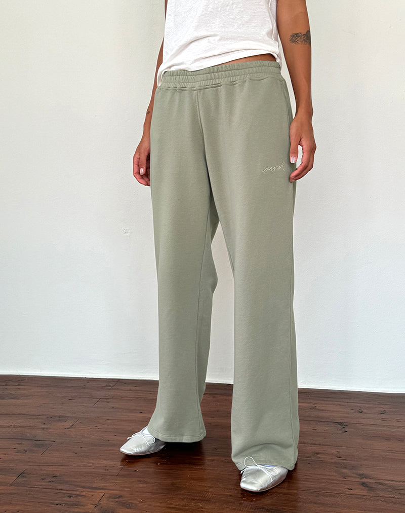 Image of Lässiger Jogger in London Fog mit elfenbeinfarbener 'MOTEL'-Stickerei