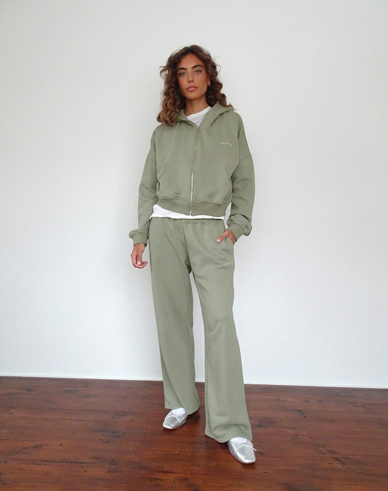 Image of Lässiger Jogger in London Fog mit elfenbeinfarbener 'MOTEL'-Stickerei