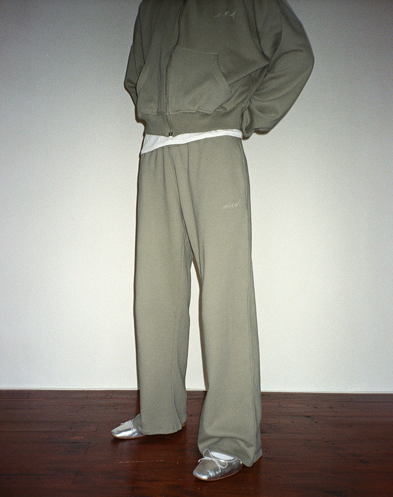 Image of Lässiger Jogger in London Fog mit elfenbeinfarbener 'MOTEL'-Stickerei