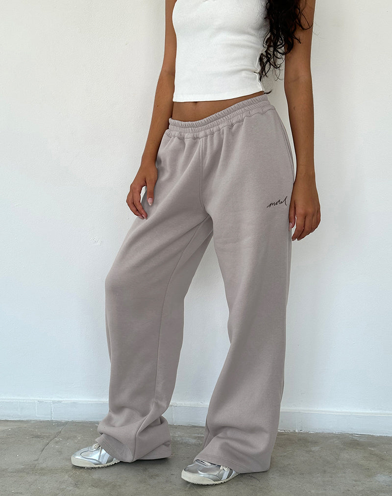 Image of Lose Jogger in Pilzfarben mit brauner 'MOTEL'-Stickerei