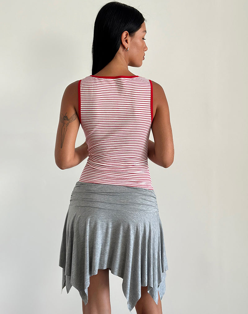 Bild von Lorde Tank Top in Rot und Weiß gestreift