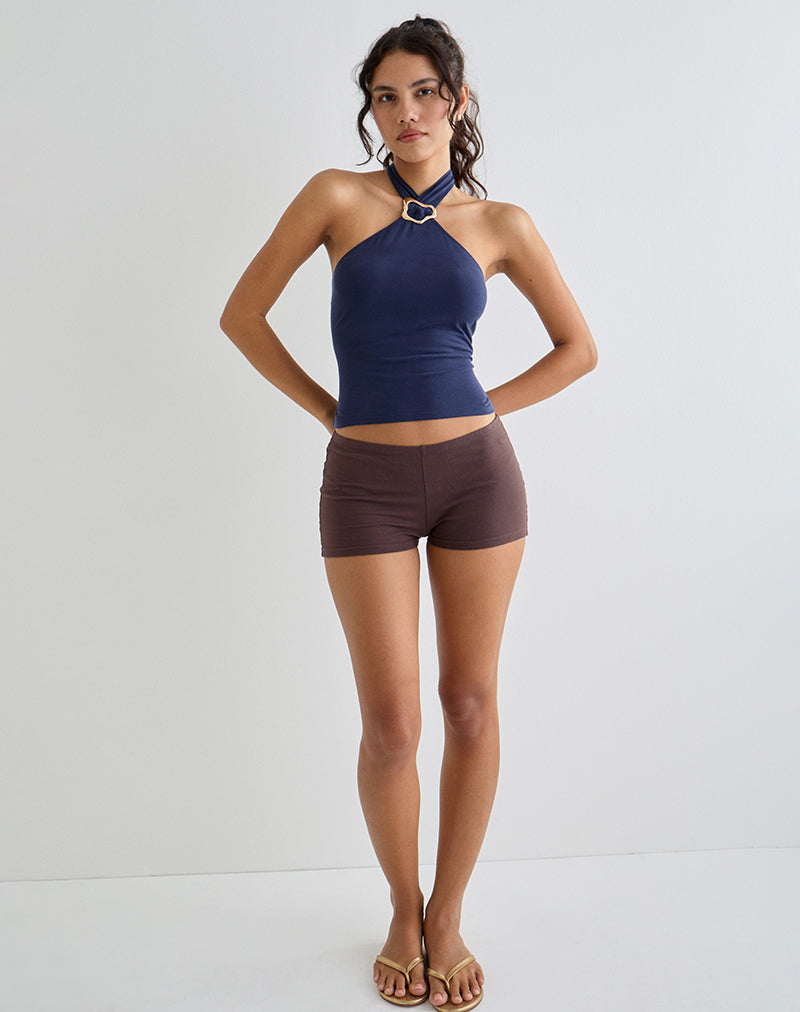 Bild von Lorie Halter Top in Cupro Navy
