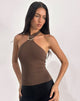 Bild von Lorie Halter Top in Cupro Bitter Chocolate