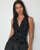 Image of Losa Cowl Top in Big Polka Flock Schwarz
