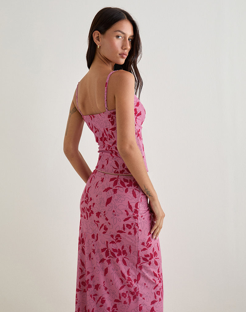Bild von Lotus Cami Top in Stencil Flower Pink