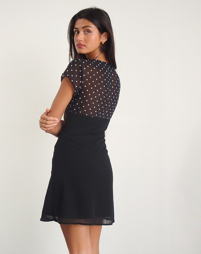 Image of Lovita Minikleid in Basic Polka Schwarz