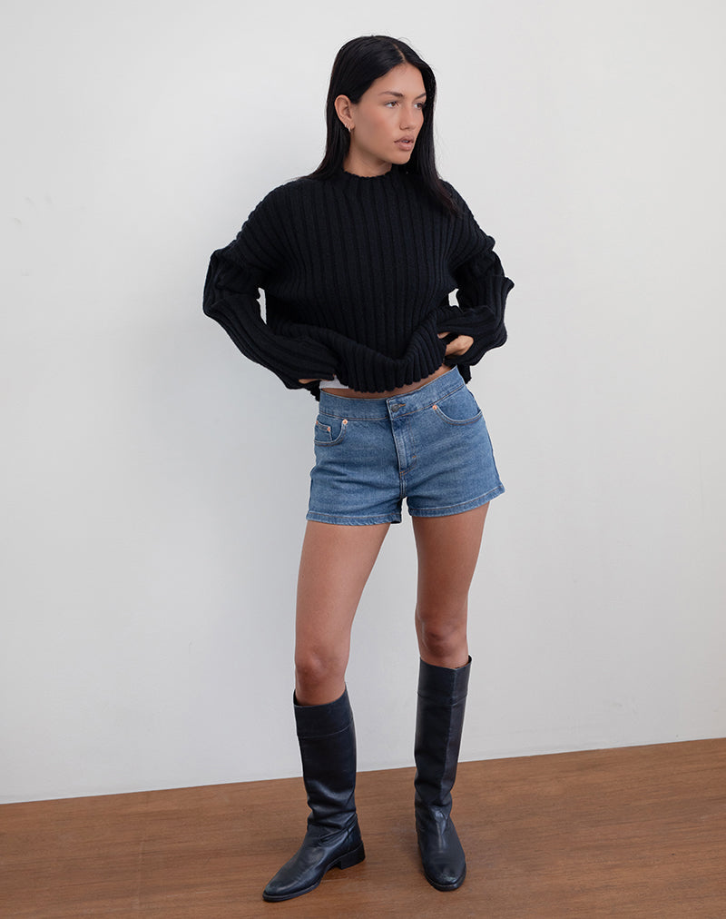 Bild von Low Rise Denim Hot Pants in Bay Blue
