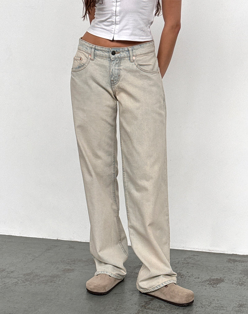 Low Rise Parallel Jeans In Arktisch Blau