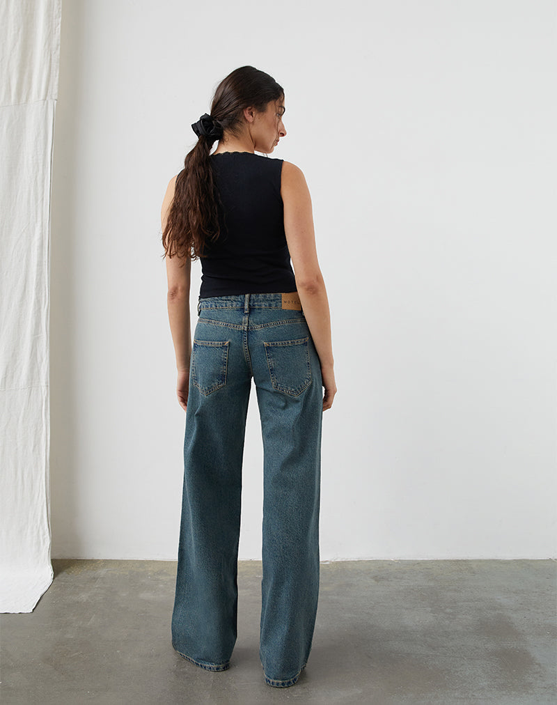 Bild von Low Rise Parallel Jeans in Braun Blau Acid