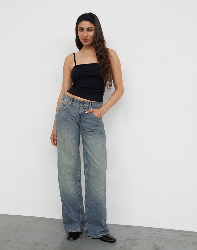 Bild von Low Rise Parallel Jeans in Extrem Blau Grün