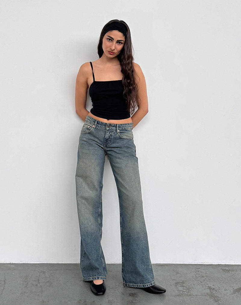 Bild von Low Rise Parallel Jeans in Extrem Blau Grün