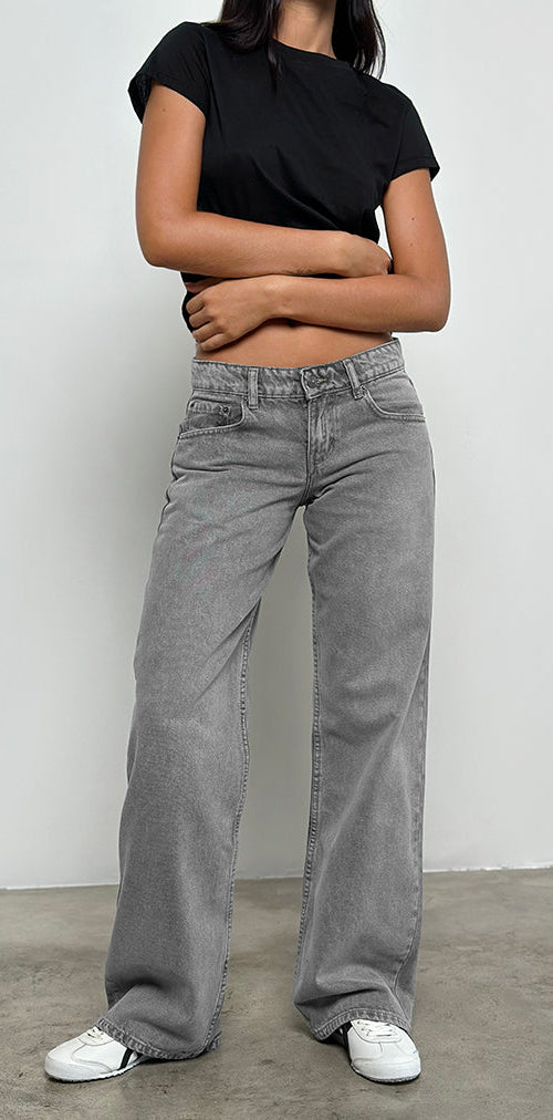 Bild von Low Rise Parallel Jeans in Grey Wash