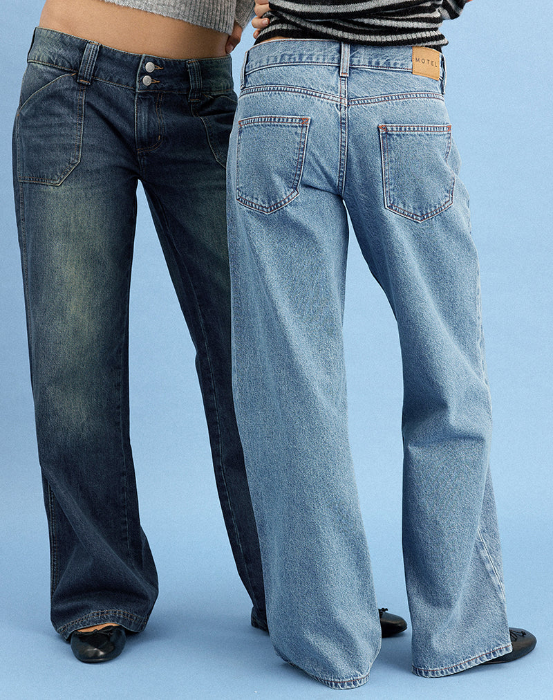 Bild von Low Rise Parallel Jeans in Blue Stone
