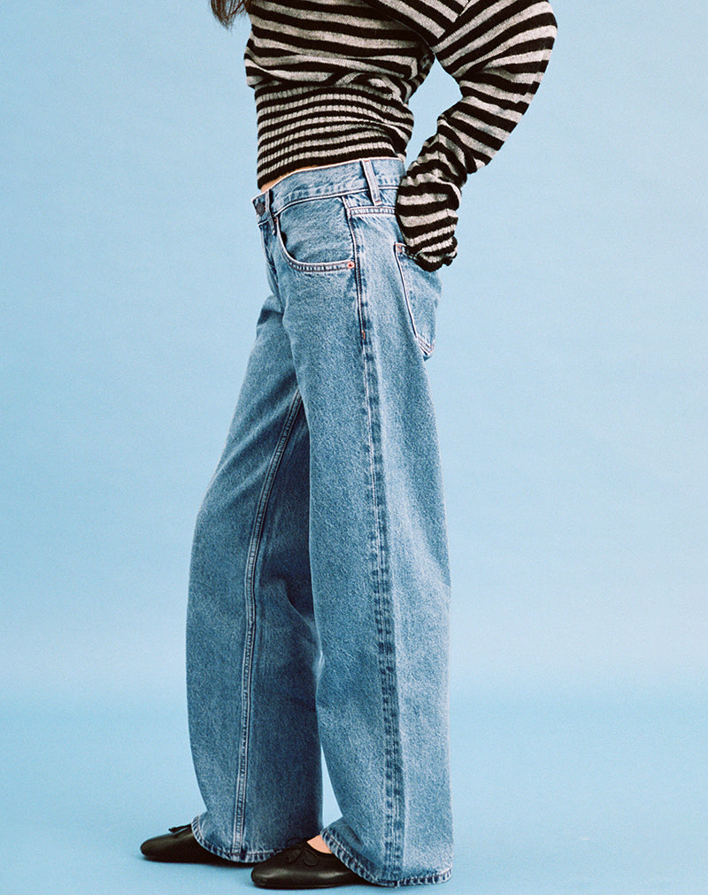 Bild von Low Rise Parallel Jeans in Blue Stone