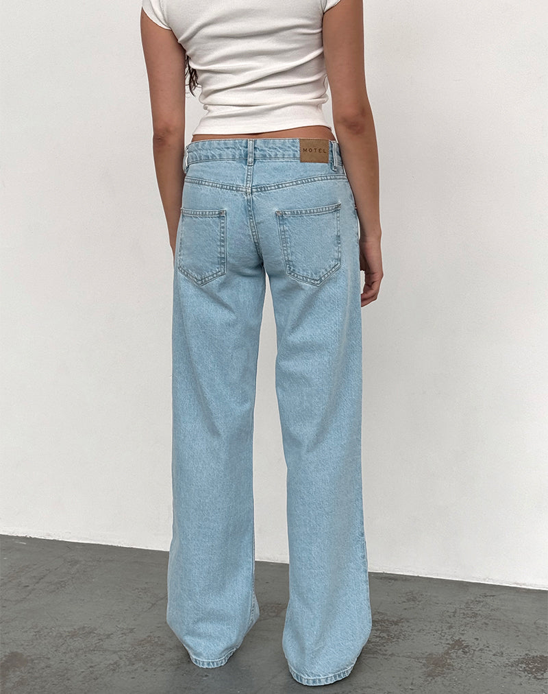 Bild von Low Rise Parallel Jeans in Light Wash Blau