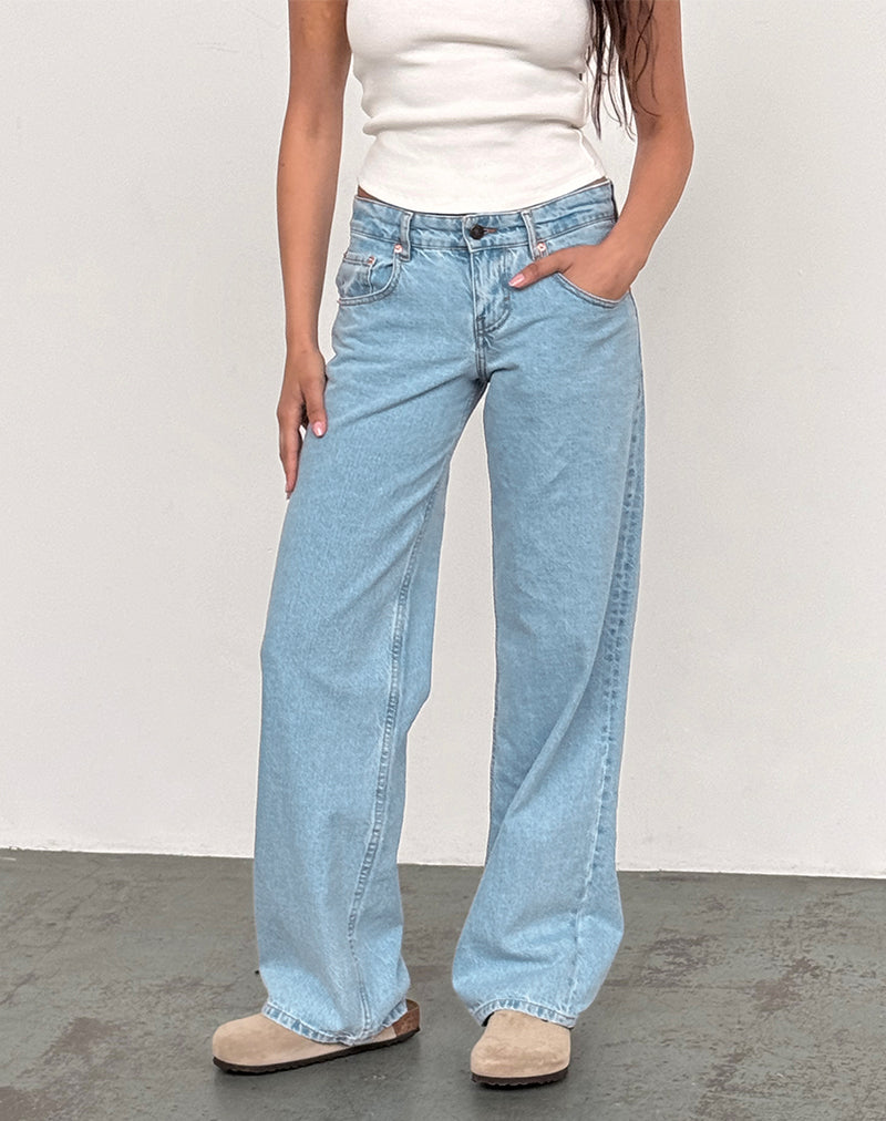 Low Rise Parallel Jeans in hellblauer Waschung