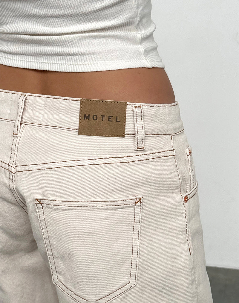 Bild von Low Rise Parallel Jeans in Off White
