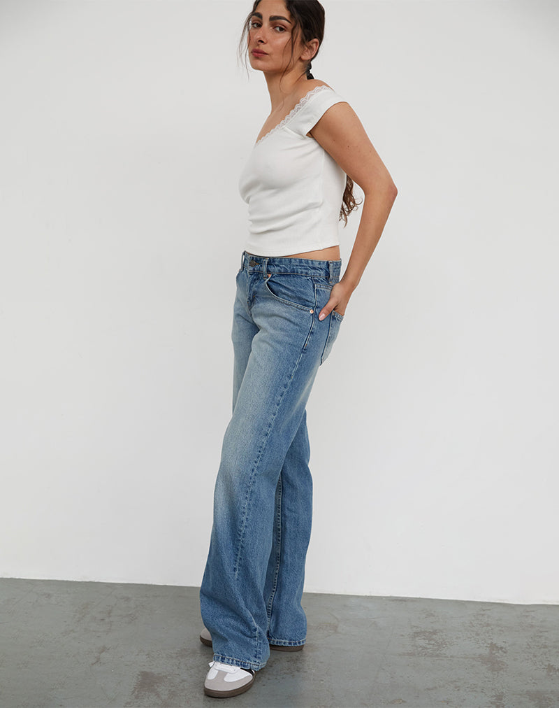 Bild von Low Rise Parallel Jeans in Powder Blue