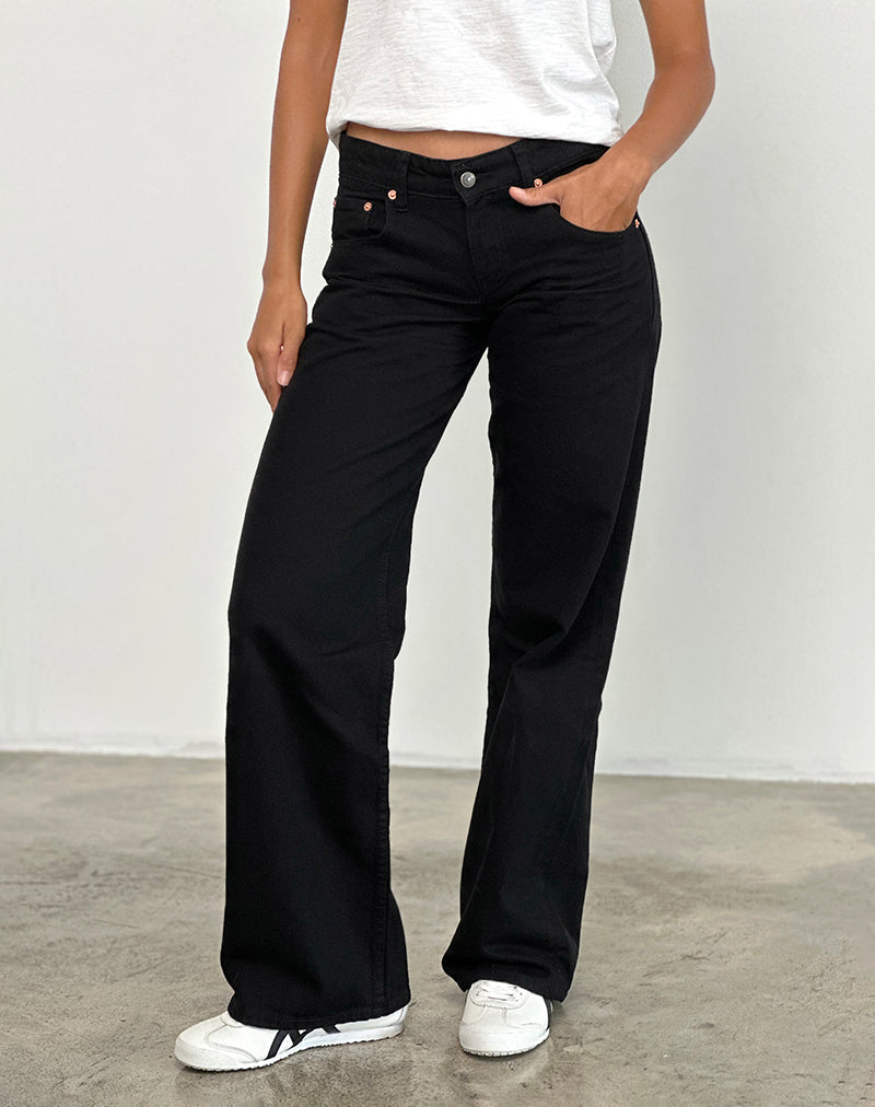 Image of Low Rise Parallel Jeans in Rinse Schwarz