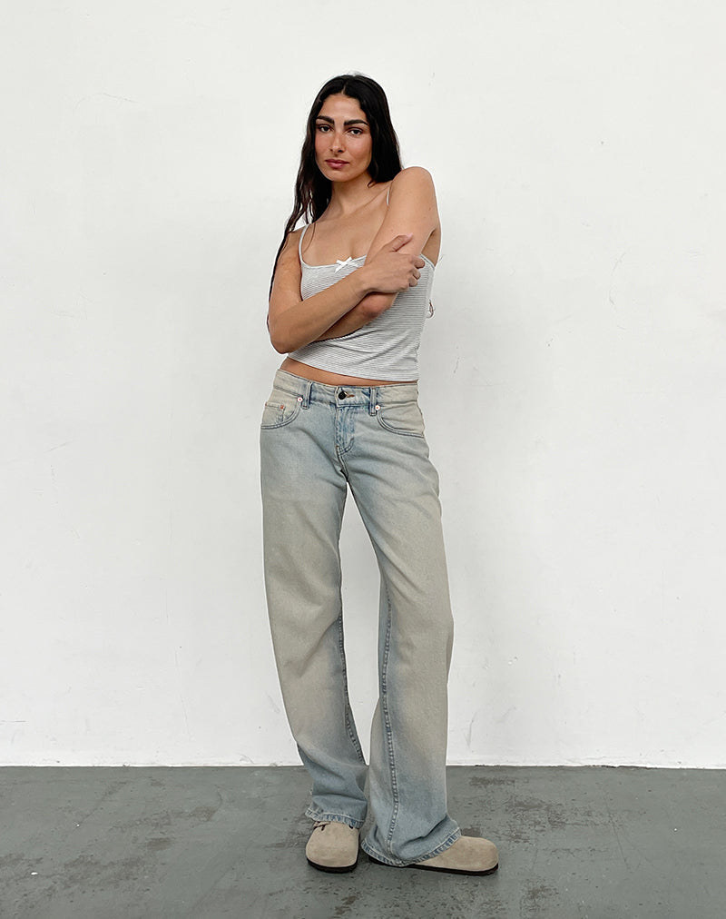 Bild von Low Rise Parallel Jeans in Sand Bleach Extreme