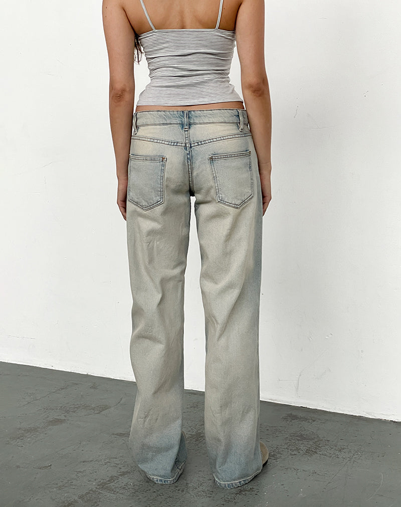 Bild von Low Rise Parallel Jeans in Sand Bleach Extreme