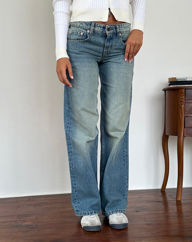 Bild von Low Rise Parallel Jean in Seegrün