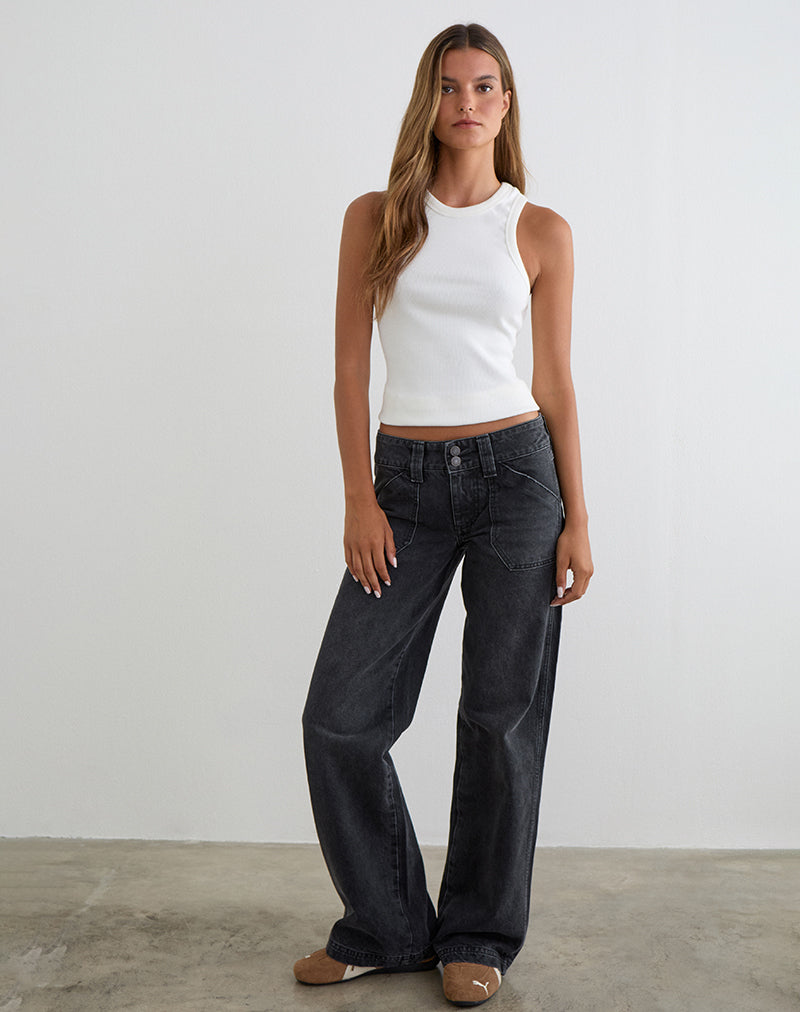 Bild von Low Rise Relaxed Cargo Jeans in Vintage Black