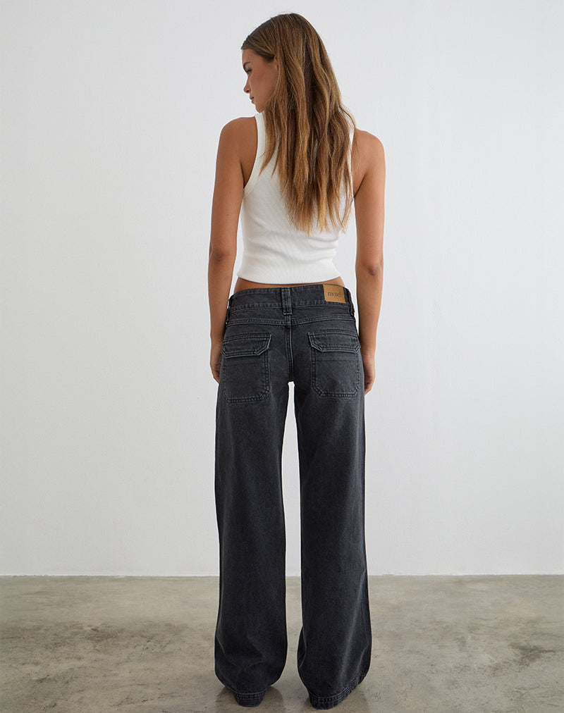 Bild von Low Rise Relaxed Cargo Jeans in Vintage Black