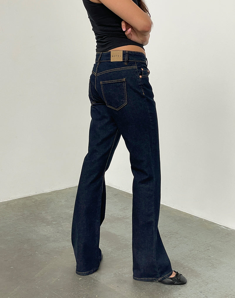 Bild von Rigid Low Rise Flare Jeans In Indigo