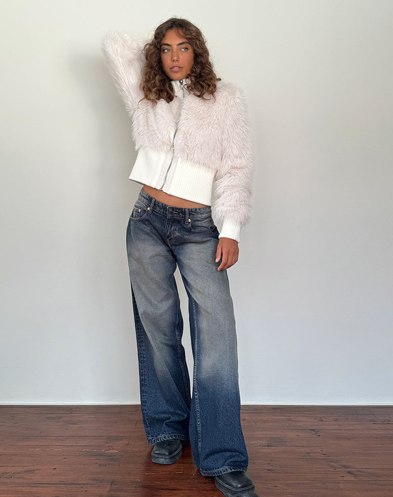 Geräumige extra weite Low Rise Jeans in Amber Wash