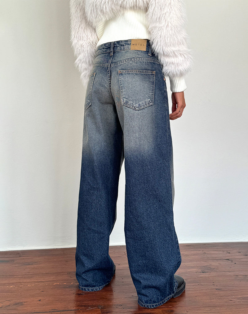 Bild von Roomy Extra Wide Low Rise Jeans in Amber Wash