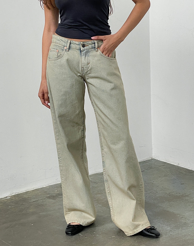 Geräumige Low Rise Jeans in Wüstensandwaschung