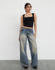 Bild von Roomy Extra Wide Low Rise Jeans in Dirty Blue