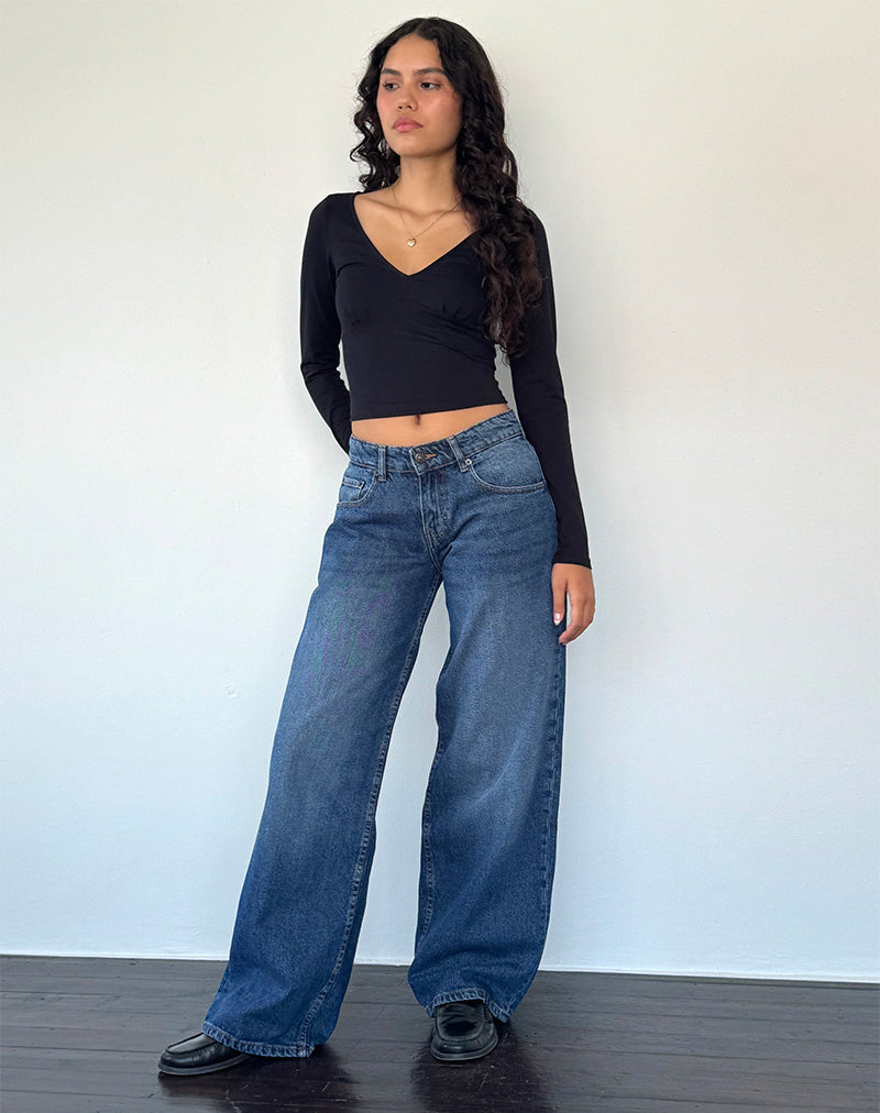 Bild von Roomy Extra Wide Low Rise Jean in College Blau