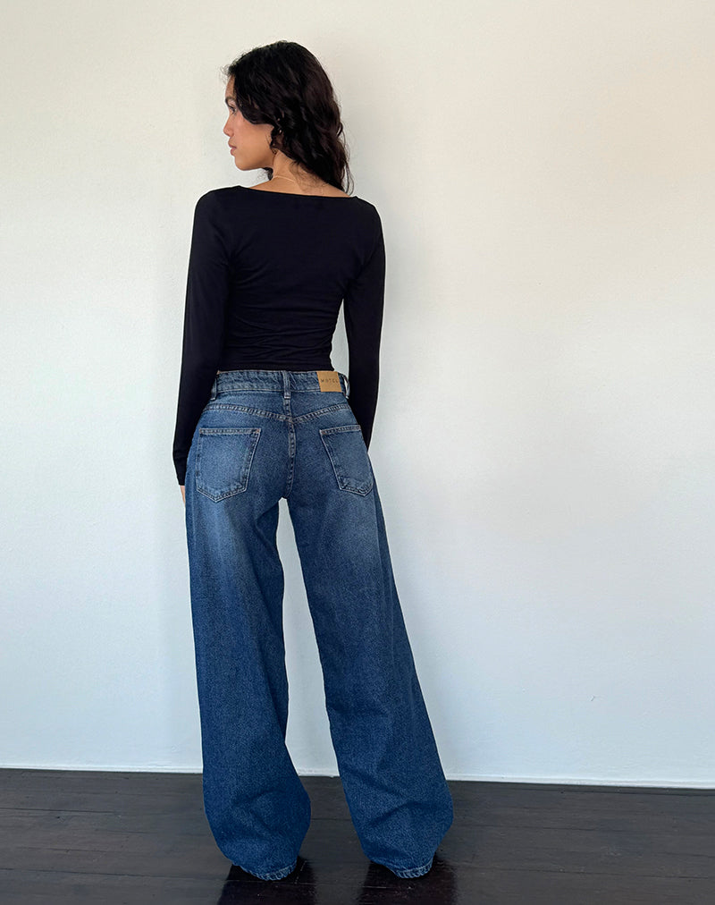Bild von Roomy Extra Wide Low Rise Jean in College Blau